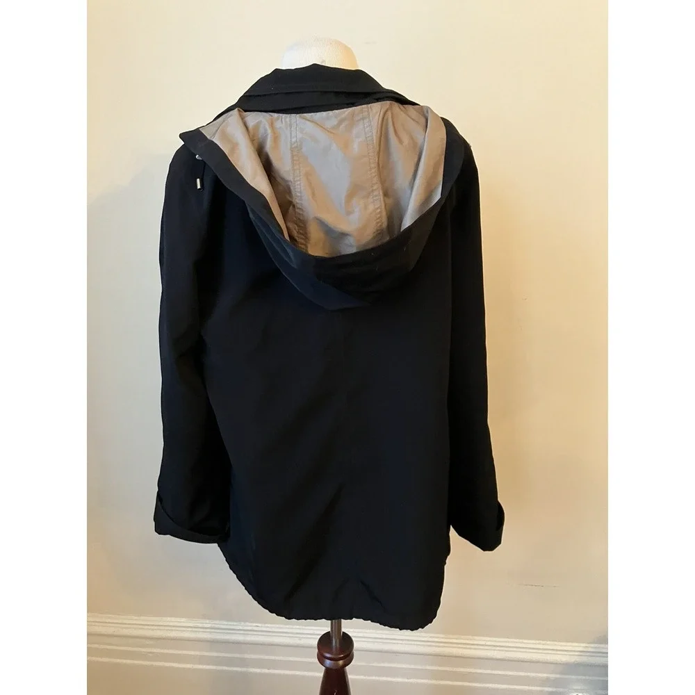 Gallery women's coat Size Med Black Removeable‎ Hood